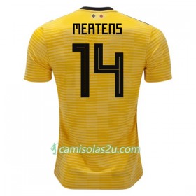 Camisolas de Futebol Bélgica Mertens 14 Equipamento Alternativa Copa do Mundo 2018 Manga Curta